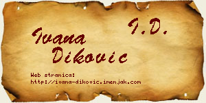 Ivana Diković vizit kartica